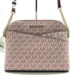 Michael Kors Medium Dome Jet Set Travel Xbody Bag Cherry Multi